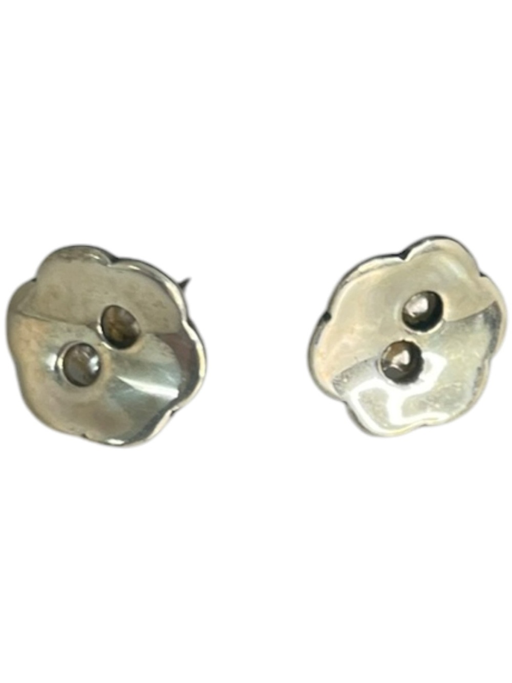 Chan Luu Flower Button Stud Earrings Silver